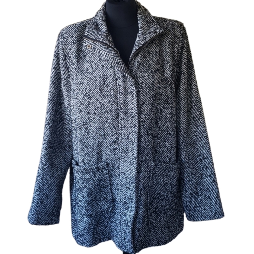 Wool Winter Outer Wear Wool Jacket Coat Chevron